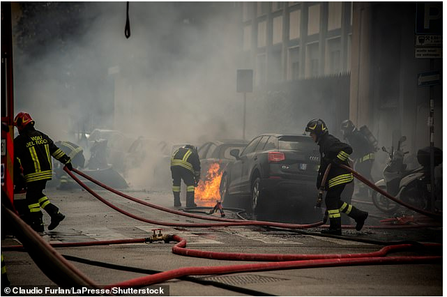 Italy: Explosion in Milan Sets Multiple Cars Ablaze