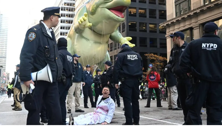 Pro-Palestinian Protesters Arrested at Macy's Thanksgiving Parade post image